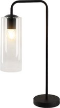 Olucia Nadia - Design Tafellamp - Glas/Metaal - Transparant;Zwart
