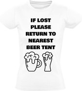 Festival verdwaald dronken Dames t-shirt | party | feest | kroeg | cafe | alcoholist | Wit
