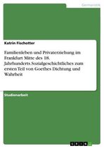 Familienleben und Privaterziehung im Frankfurt Mitte des 18. Jahrhunderts.Sozialgeschichtliches zum ersten Teil von Goethes Dichtung und Wahrheit