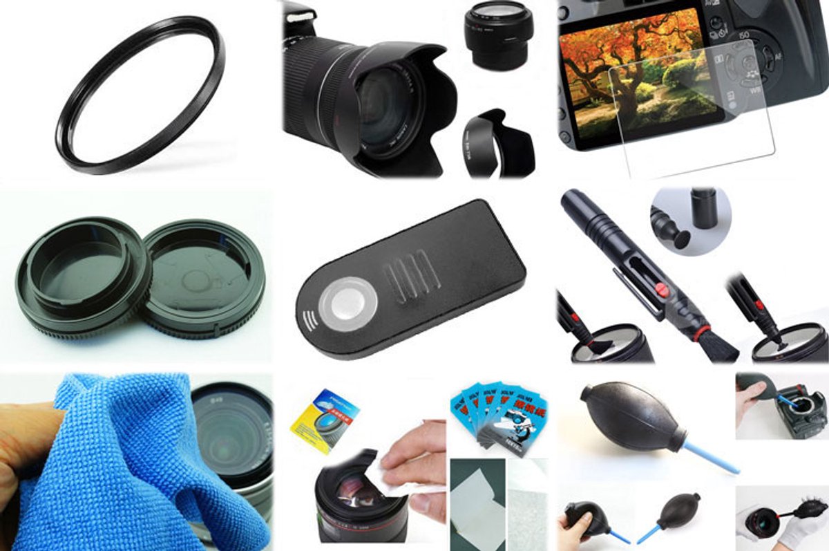 10 in 1 accessories kit voor Canon 80D/90D + 18-55MM IS STM