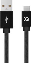 Xqisit katoen Kabel USB C 3.0 1.8m - Zwart