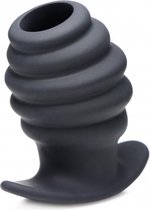 Hive Ass Tunnel 4" Silicone Ribbed Hollow Anal Plug - Large - Butt Plugs & Anal Dildos -