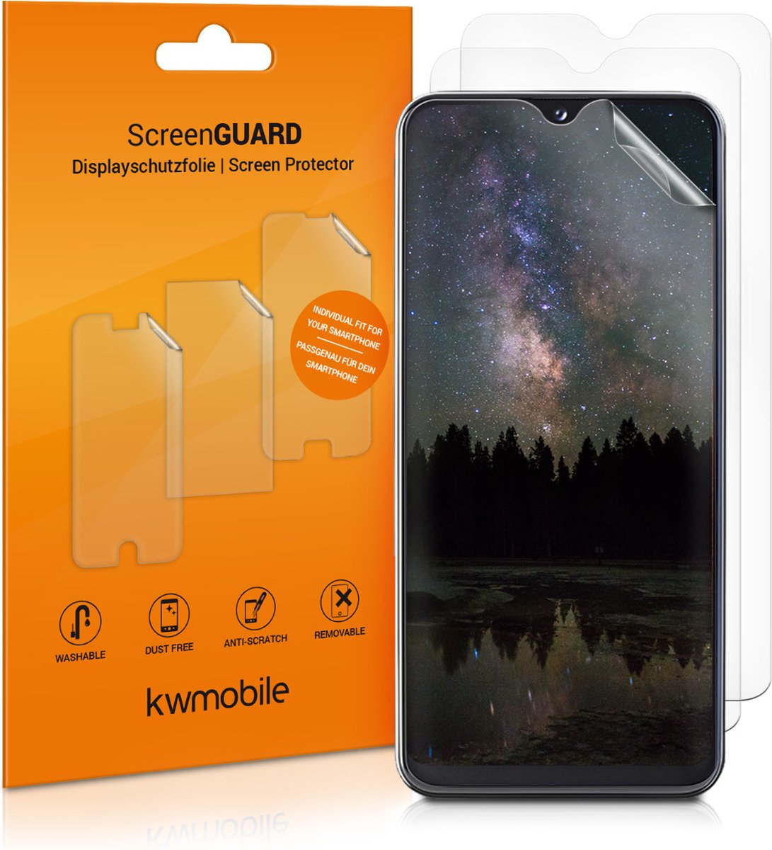 kwmobile 3x screenprotectors geschikt voor Samsung Galaxy A20e - beschermende folie voor smartphone