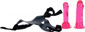Seven Creations Crotchless Strap On Harness/2 Dongs - Dildo