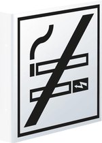 Haaks roken en e-sigaret verboden bord, 150 x 150 mm - kunststof