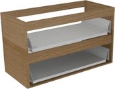 Sub 16 wastafelonderkast met 2 lades zonder fronten 70 x 52 cm, hout eiken