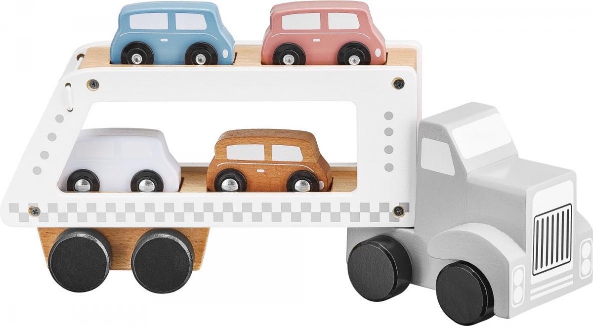 Mamabrum - Houten Vrachtwagen Speelgoed - jongens - met Oplegger inclusief  4 Wagens –... | bol.com