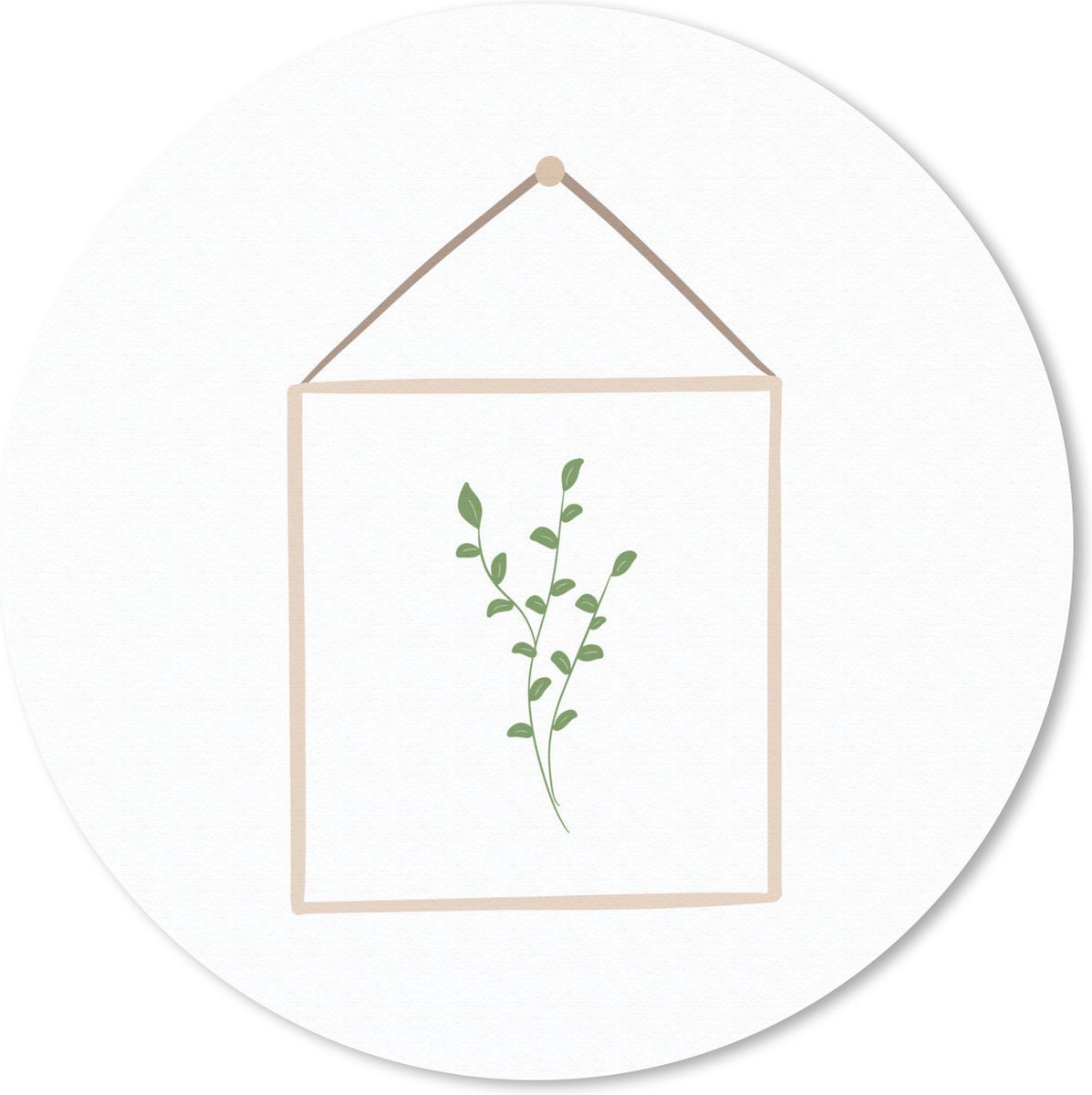 Muismat Abstract Fruit - Abstracte bladeren op een kaart met een witte achtergrond Muismat rond - 20x20 cm - Muismat met foto