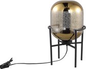 PTMD Snakey goudkleurige tafellamp glas op metalen voet maat in cm: 27 x 27 x 47 - Goud