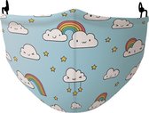 I-total Mondkapje Clouds Junior Polyester Lichtblauw One-size
