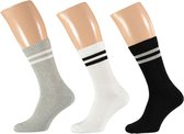 Apollo Chaussettes de sport Fashion Homme Katoen Grijs/ Blanc / Noir Taille 36-41