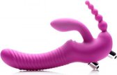 XR Brands - Strap U - REGAL RIDER Triple G Vibrating Silicone Strapless Strap On - Pur