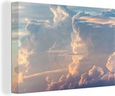Tableau sur toile Le soleil crée des nuages ​​colorés - 120x80 cm - Décoration murale