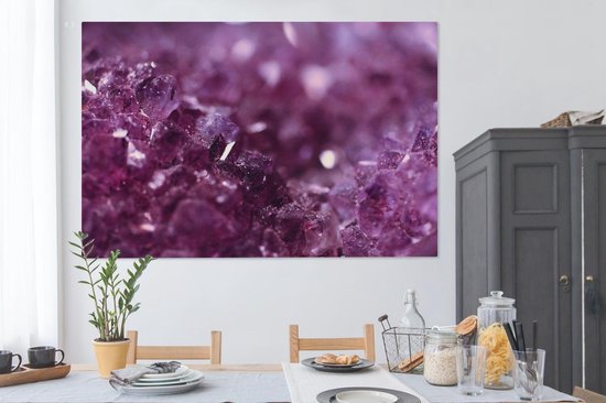 Tableau sur toile Gros plan d'une améthyste violette - 150x100 cm - Décoration murale