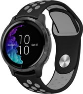 Siliconen Smartwatch bandje - Geschikt voor  Garmin Venu sport band - zwart/grijs - Horlogeband / Polsband / Armband