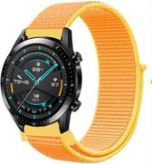 Nylon Smartwatch bandje - Geschikt voor  Huawei Watch GT nylon band - lichtgeel - 46mm - Horlogeband / Polsband / Armband