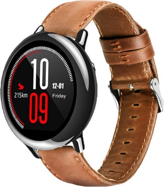 Strap-it Xiaomi Amazfit Pace leren bandje - bruin | bol.com