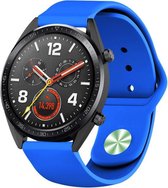 Siliconen Smartwatch bandje - Geschikt voor  Huawei Watch GT sport band - blauw - 46mm - Horlogeband / Polsband / Armband