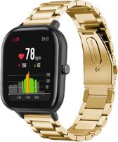 Stalen Smartwatch bandje - Geschikt voor  Xiaomi Amazfit GTS stalen band - goud - Horlogeband / Polsband / Armband