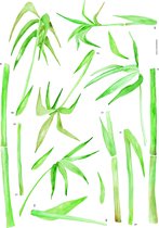 Crearreda Muursticker Bamboo Vinyl Groen 10-delig