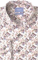 Overhemd stretch wit bloemenprint - Tailored Fit