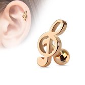 Piercing muzieknoot rose gold plated