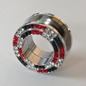 16 mm Screw-fit double lined gemmed rood,wit en zwart