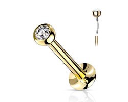 Top 10 Piercings 2026: Piercing push in steentje ingelegd- chirurgisch staal - 0.8x6x2mm - goud - LMPiercings