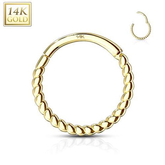 Piercing 14kt braided hoop ring 10mm