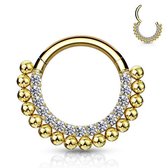 Piercing high quality gemmed and balls 10 mm gold plated