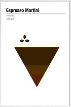 JUNIQE - Poster in kunststof lijst Espresso Martini - minimalistisch