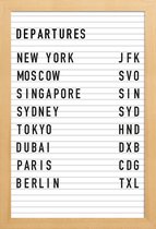 JUNIQE - Poster in houten lijst Departure New York -30x45 /Wit & Zwart