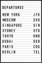 JUNIQE - Poster in kunststof lijst Departure New York -20x30 /Wit &