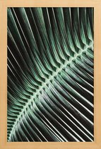 JUNIQE - Poster in houten lijst Curved Palm -40x60 /Groen