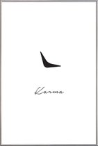 JUNIQE - Poster met kunststof lijst Karma -13x18 /Wit & Zwart