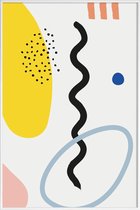 JUNIQE - Poster in kunststof lijst Vertical Waves -40x60 /Blauw &