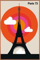 JUNIQE - Poster met kunststof lijst Vintage Parijs 73 -13x18
