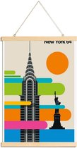 JUNIQE - Posterhanger Vintage New York 64 -20x30 /Kleurrijk