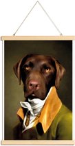 JUNIQE - Posterhanger Teun – Aristocratische Chocolade Labrador -20x30