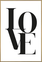 JUNIQE - Poster met kunststof lijst Love 2 -40x60 /Wit & Zwart