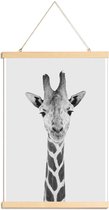 JUNIQE - Posterhanger Giraffe Classic -60x90 /Wit & Zwart
