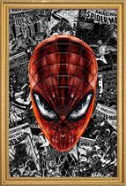 JUNIQE - Poster met houten lijst The Spider-Man - Een stripheld -30x45