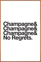 JUNIQE - Poster met kunststof lijst Champagne & Regrets -30x45 /Wit &