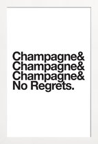 JUNIQE - Poster in houten lijst Champagne & Regrets -20x30 /Wit &