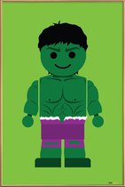 JUNIQE - Poster met kunststof lijst Hulk Toy -40x60 /Groen & Paars