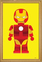 JUNIQE - Poster met houten lijst Iron Man Toy -13x18 /Geel & Rood
