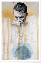 JUNIQE - Poster Chet Baker -30x45 /Geel & Grijs