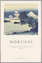 JUNIQE - Poster met kunststof lijst Hokusai - Shichirigahama Beach in