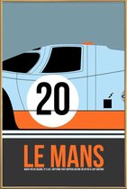 JUNIQE - Poster met kunststof lijst Le Mans Poster 2 -13x18 /Blauw &