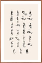 JUNIQE - Poster met kunststof lijst Vintage Sign Language Chart -13x18
